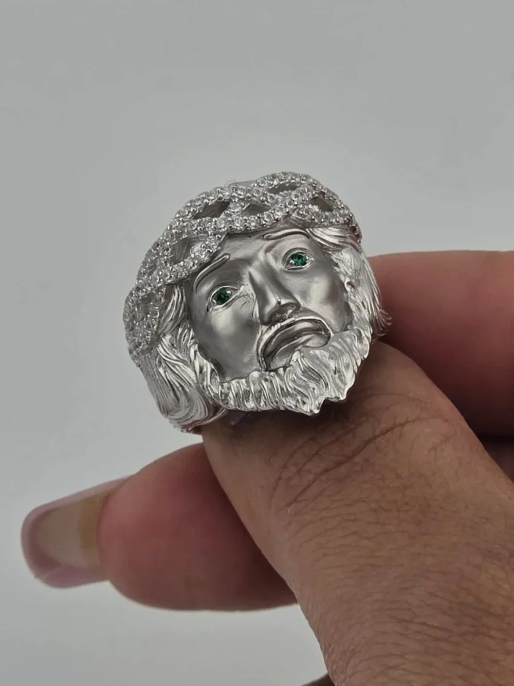 Brand New Sterling Silver 925 Jesus Face Ring
